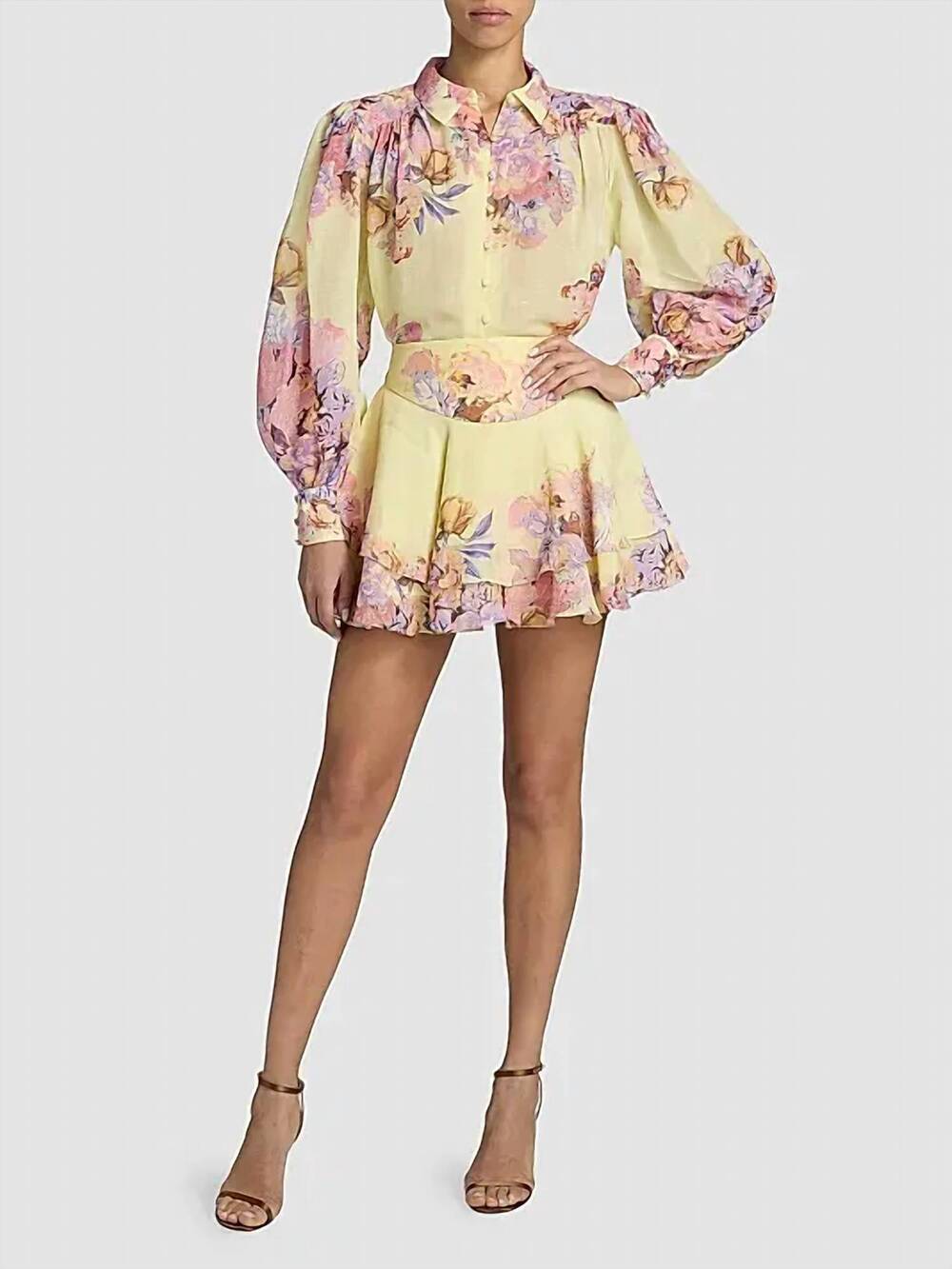 NEW HEMANT & NANDITA kysha mini skirt in yellow
